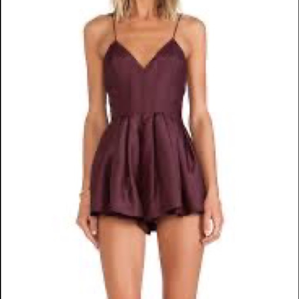 Keepsake Women's Pleated Star Crossed Playsuit in Fig Size Small Purple
